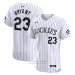 Camiseta Beisbol Hombre Colorado Rockies Kris Bryant Primera Elite Blanco