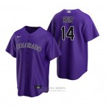 Camiseta Beisbol Hombre Colorado Rockies Rio Ruiz Replica Alterno Violeta