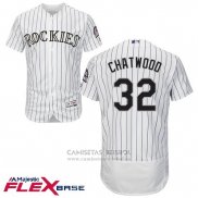 Camiseta Beisbol Hombre Colorado Tyler Chatwood 32 Blanco Flex Base