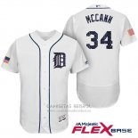 Camiseta Beisbol Hombre Detroit Tigers 2017 Estrellas y Rayas James Mccann Blanco Flex Base
