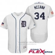 Camiseta Beisbol Hombre Detroit Tigers 2017 Estrellas y Rayas James Mccann Blanco Flex Base