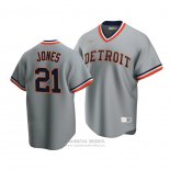 Camiseta Beisbol Hombre Detroit Tigers Jacoby Jones Cooperstown Collection Road Gris
