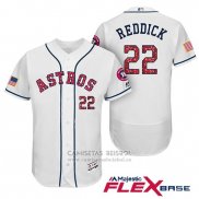 Camiseta Beisbol Hombre Houston Astros 2017 Estrellas y Rayas Josh Reddick Blanco Flex Base