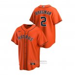 Camiseta Beisbol Hombre Houston Astros Alex Bregman Replica Alterno Naranja