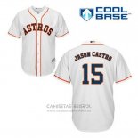 Camiseta Beisbol Hombre Houston Astros Jason Castro 15 Blanco Primera Cool Base