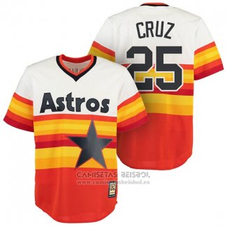 Camiseta Beisbol Hombre Houston Astros Jose Cruz Jr Naranja Cooperstown