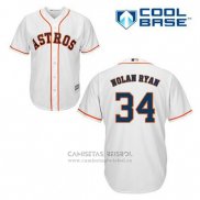 Camiseta Beisbol Hombre Houston Astros Nolan Ryan 34 Blanco Primera Cool Base