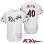 Camiseta Beisbol Hombre Kansas City Royals 2017 Estrellas y Rayas Kelvin Herrera Blanco Flex Base