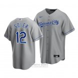 Camiseta Beisbol Hombre Kansas City Royals Jorge Soler Replica Cool Base Road Gris