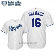 Camiseta Beisbol Hombre Kansas City Royals Paulo Orlando Cool Base Primera Blanco