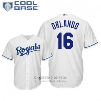 Camiseta Beisbol Hombre Kansas City Royals Paulo Orlando Cool Base Primera Blanco