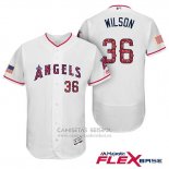 Camiseta Beisbol Hombre Los Angeles Angels 2017 Estrellas y Rayas C.j. Wilson Blanco Flex Base