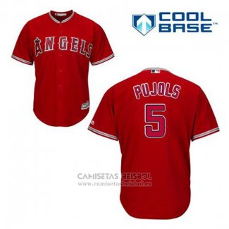 Camiseta Beisbol Hombre Los Angeles Angels Albert Pujols 5 Rojo Alterno Cool Base