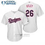 Camiseta Beisbol Hombre Los Angeles Dodgers 2017 Estrellas y Rayas Chase Utley Blanco Cool Base
