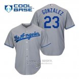 Camiseta Beisbol Hombre Los Angeles Dodgers Adrian Gonzalez 23 Gris Cool Base