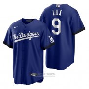 Camiseta Beisbol Hombre Los Angeles Dodgers Gavin Lux 2021 City Connect Replica Azul