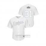 Camiseta Beisbol Hombre Los Angeles Dodgers Joc Pederson 2019 Players Weekend Replica Blanco