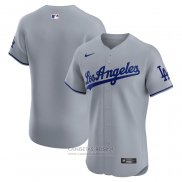 Camiseta Beisbol Hombre Los Angeles Dodgers Road Vapor Premier Elite Patch Gris