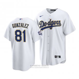 Camiseta Beisbol Hombre Los Angeles Dodgers Victor Gonzalez 2021 Gold Program Replica Blanco