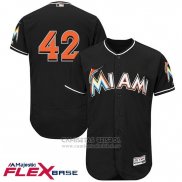 Camiseta Beisbol Hombre Miami Marlins Jackie Robinson Negro Flex Base