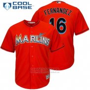 Camiseta Beisbol Hombre Miami Marlins Jose Fernandez 16 Cool Base Firebrick
