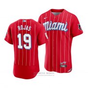 Camiseta Beisbol Hombre Miami Marlins Miguel Rojas 2021 City Connect Autentico Rojo