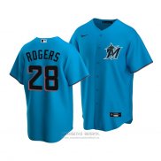 Camiseta Beisbol Hombre Miami Marlins Trevor Rogers Replica Alterno Azul