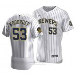 Camiseta Beisbol Hombre Milwaukee Brewers Brandon Woodruff Autentico Primera Blanco