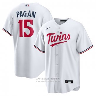 Camiseta Beisbol Hombre Minnesota Twins Emilio Pagan Primera Replica Blanco