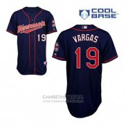 Camiseta Beisbol Hombre Minnesota Twins Kennys Vargas 19 Azul Alterno Primera Cool Base