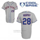 Camiseta Beisbol Hombre New York Mets Daniel Murphy 28 Gris Cool Base