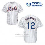 Camiseta Beisbol Hombre New York Mets Juan Lagares 12 Blanco Primera Cool Base