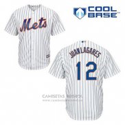 Camiseta Beisbol Hombre New York Mets Juan Lagares 12 Blanco Primera Cool Base