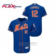 Camiseta Beisbol Hombre New York Mets Juan Lagares 150th Aniversario Patch Flex Base Azul