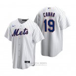 Camiseta Beisbol Hombre New York Mets Mark Canha Replica Primera Blanco