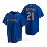 Camiseta Beisbol Hombre New York Mets Max Scherzer Replica Alterno Azul
