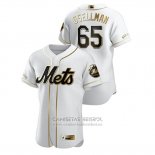 Camiseta Beisbol Hombre New York Mets Robert Gsellman Golden Edition Autentico Blanco