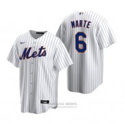 Camiseta Beisbol Hombre New York Mets Starling Marte Replica Primera Blanco