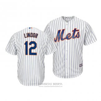 Camiseta Beisbol Hombre New York Mets Francisco Lindor Cool Base Blanco