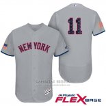 Camiseta Beisbol Hombre New York Yankees 2017 Estrellas y Rayas Brett Gardner Gris Flex Base