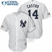 Camiseta Beisbol Hombre New York Yankees 2017 Postemporada Starlin Castro Blanco Cool Base