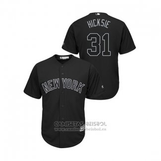 Camiseta Beisbol Hombre New York Yankees Aaron Hicks 2019 Players Weekend Replica Negro