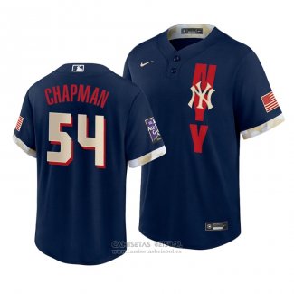 Camiseta Beisbol Hombre New York Yankees Aroldis Chapman 2021 All Star Replica Azul