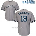 Camiseta Beisbol Hombre New York Yankees Didi Gregorius Gris Autentico Collection Cool Base