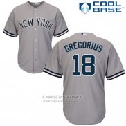 Camiseta Beisbol Hombre New York Yankees Didi Gregorius Gris Autentico Collection Cool Base