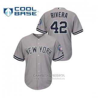 Camiseta Beisbol Hombre New York Yankees Mariano Rivera Cool Base 2019 Hall of Fame Induction Segunda Gris