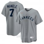 Camiseta Beisbol Hombre New York Yankees Mickey Mantle Road Cooperstown Collection Gris