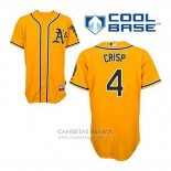 Camiseta Beisbol Hombre Oakland Athletics Coco Crisp 4 Oro Alterno Cool Base