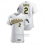 Camiseta Beisbol Hombre Oakland Athletics Khris Davis Autentico Blanco