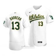 Camiseta Beisbol Hombre Oakland Athletics Luis Barrera Autentico Primera Blanco